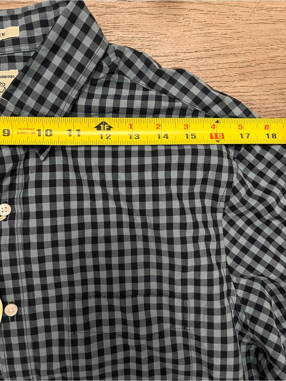 J. Crew Slim Blue Navy Gingham Button-Down Shirt Secret Wash Long Sleeve